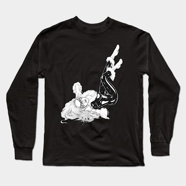 Black Cat Long Sleeve T-Shirt by D. Fillz